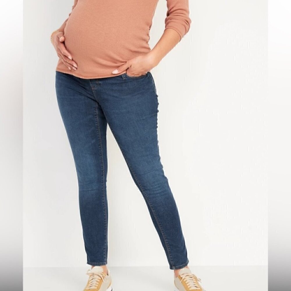 Old Navy 4 Small Maternity Jeans Jegging Full Panel Pregnancy Pants Skinny Leg 4